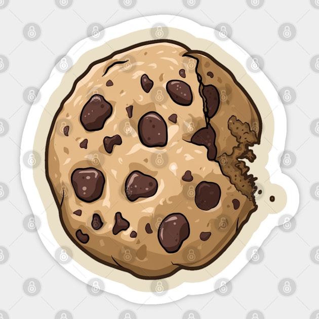 Chocolate Chip, Delicious Chocolate Chip Cookie Design, Perfect for Cookie Lovers and Dessert Enthusiasts Sticker by Pixel Threads 